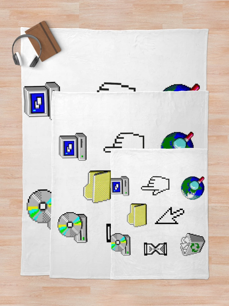 Thumbnail 5 of 6, Throw Blanket, Windows 95 Computer Icon Sticker Pack Collection designed and sold by OFFICIAL-CANDY.