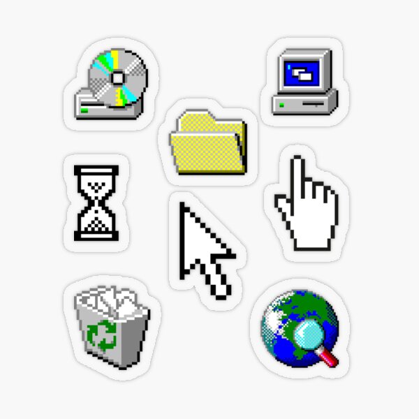Windows 95 Computer Icon Sticker Pack Collection Transparent Sticker