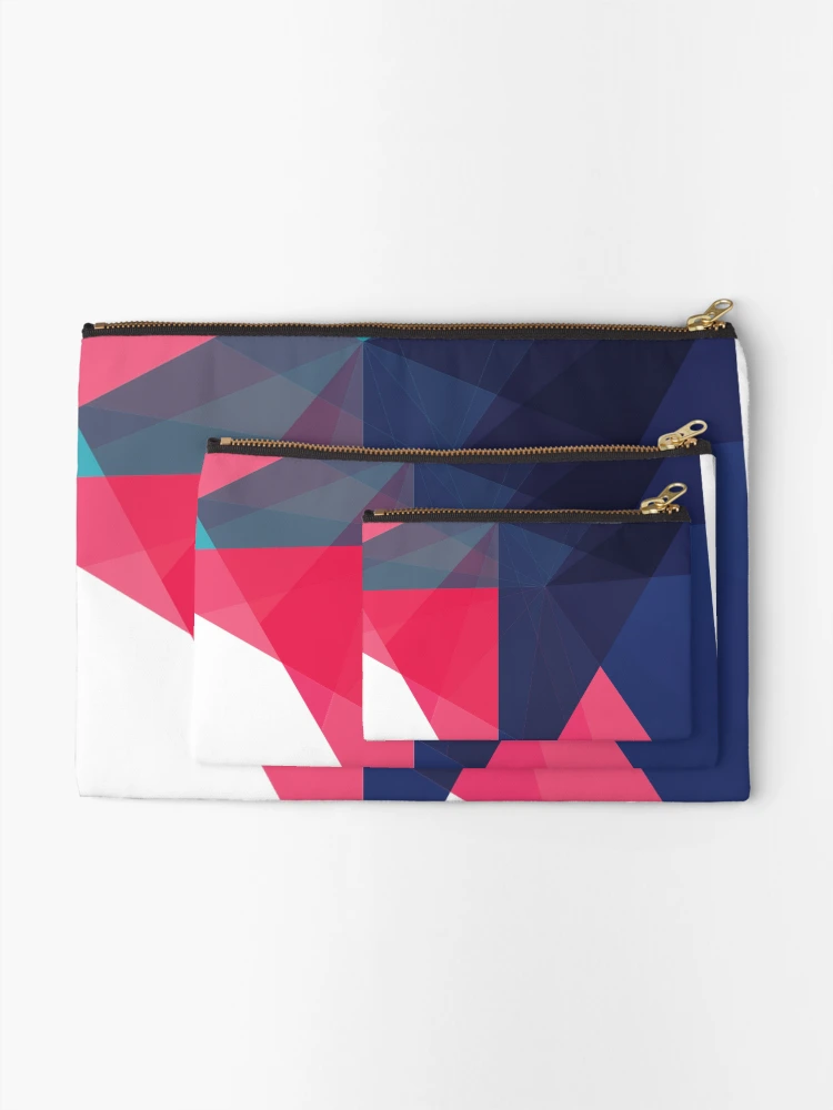 Thumbnail 2 of 4, Zipper Pouch, Triangular geometric pattern designed and sold by ExploreStore.