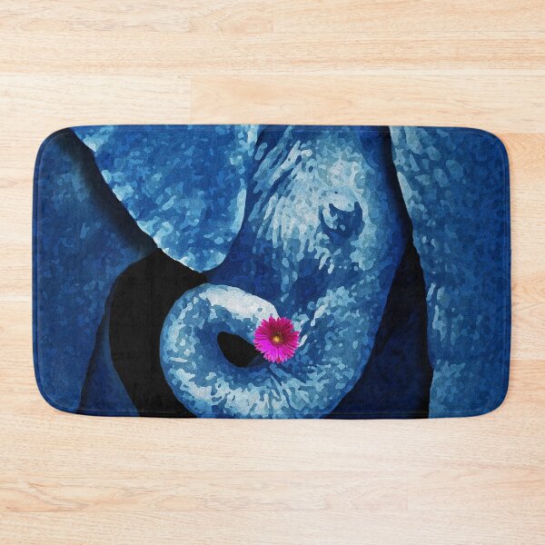 Item preview, Blue Baby Elephant with his mother Pink Flower designed and sold by just-art.