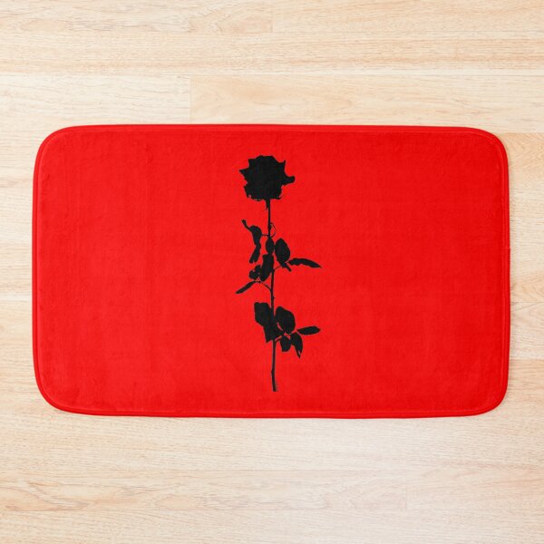 Item preview, Rose flower outline black on red background designed and sold by 7T-Designs.