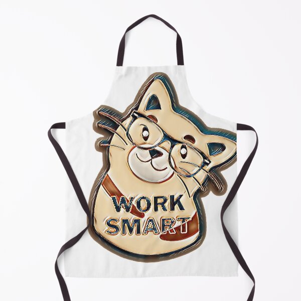 Item preview, Cat with glasses with the caption, work smart designed and sold by ILOVETUNA.