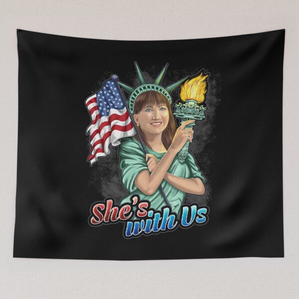 Item preview, She's With Us Lady Liberty Illustration Black Splash designed and sold by NoveltyMerch.