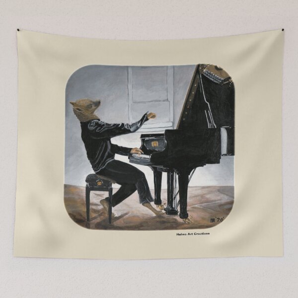 Item preview, Gnoll Pianist Mythical Creature Fantasy Illustration designed and sold by HelmsArt.
