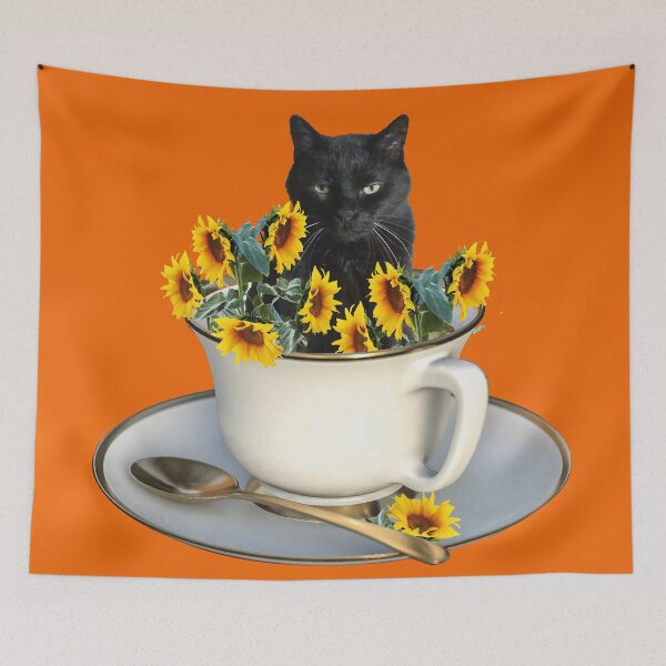 Artikelvorschau, Black Cat Sunflower Blossoms Coffee Cup entworfen und verkauft von Move-Art.