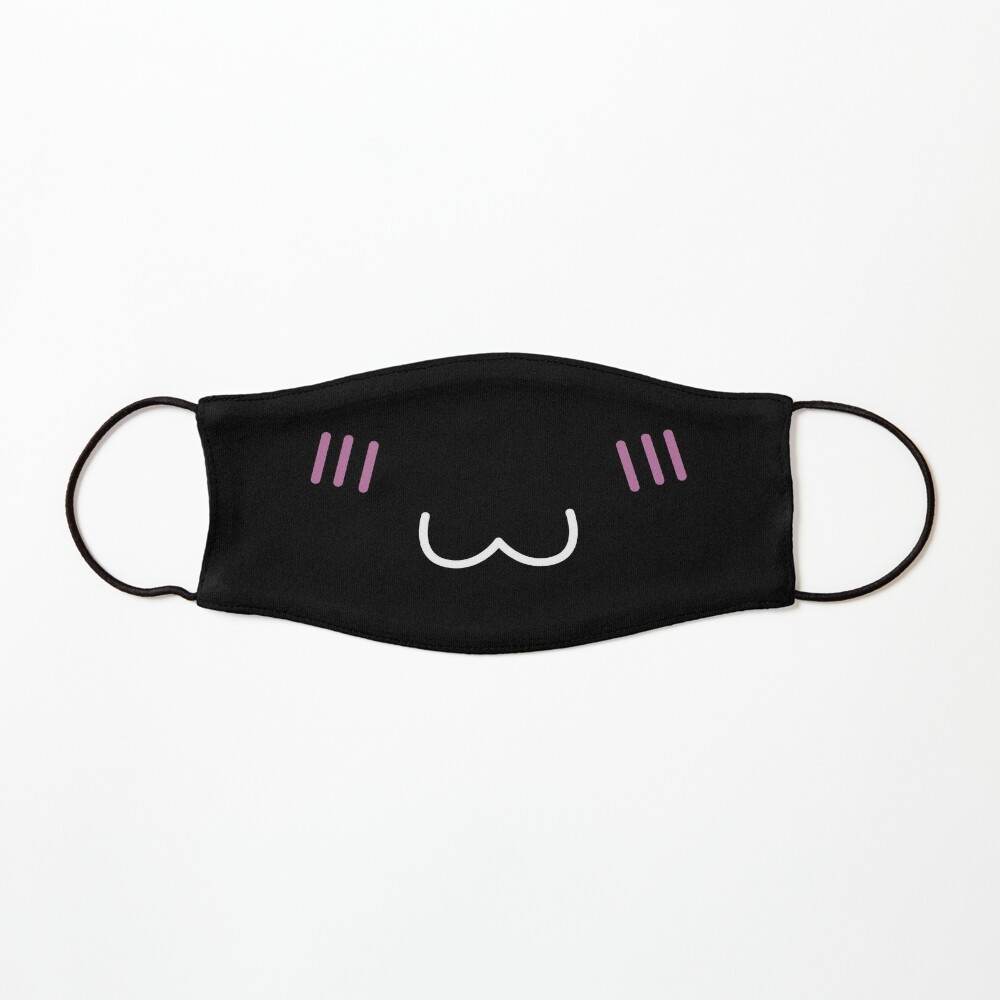 Roblox Black Kawaii Face Kids Mask By Shinobu San Redbubble - black bear mask hoodie roblox shirt template