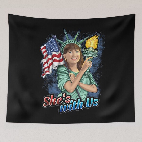 Item preview, She's With Us Lady Liberty Illustration Blue Splash designed and sold by NoveltyMerch.
