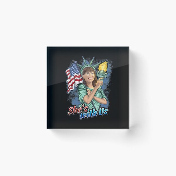 Item preview, She's With Us Lady Liberty Illustration Blue Splash designed and sold by NoveltyMerch.