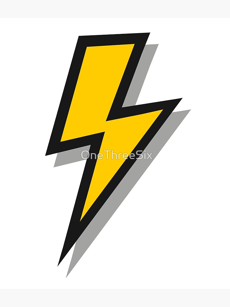 "Yellow and Grey Lightning Bolts" Poster by Redbubble