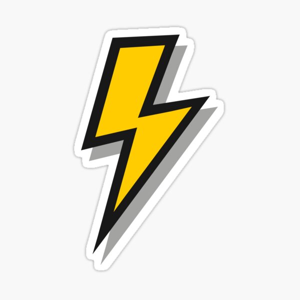 "Gelbe und graue Blitze" Sticker von OneThreeSix | Redbubble