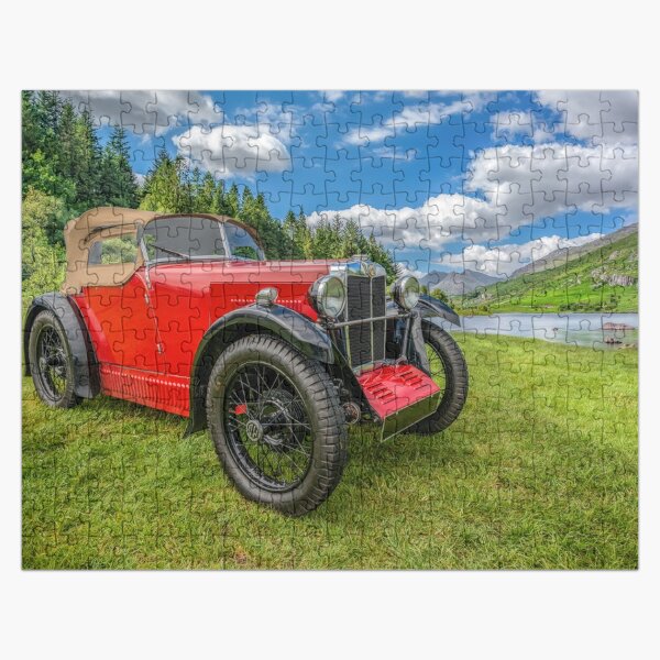 "MG Vintage Car in Snowdonia Wales" Jigsaw Puzzle for Sale by AJEvans Redbubble