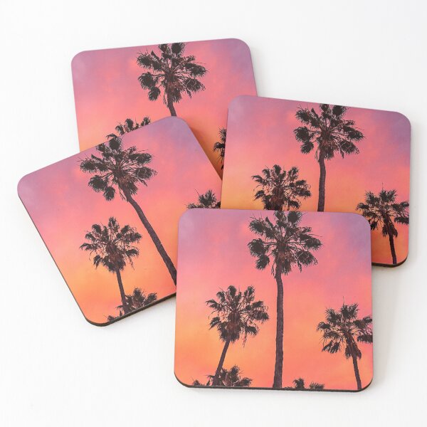 Item preview, Palm trees, with pinkish background/ sunset designed and sold by priyankajustine.