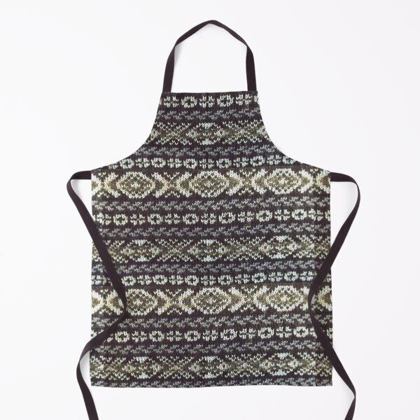 David Fine Fair Isle Grey Apron