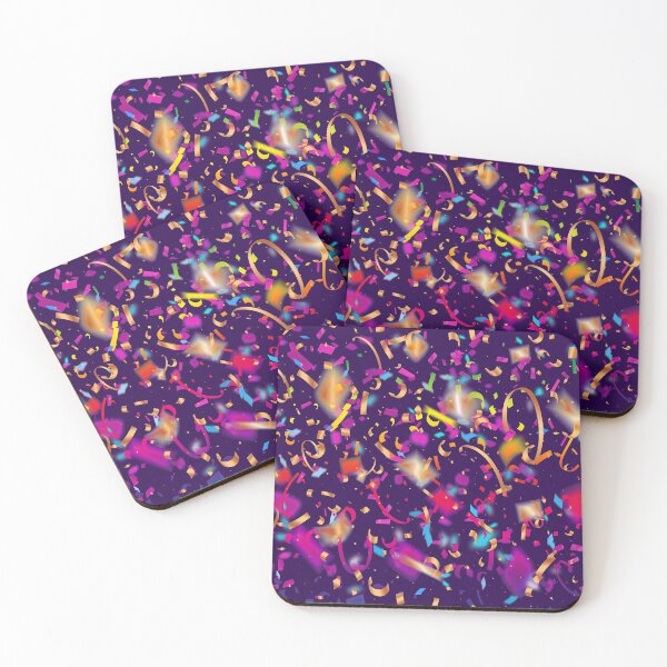 Item preview, New Years Eve Birthday Gift Rainbow Colors Purple Confetti - Party designed and sold by MadandMean.