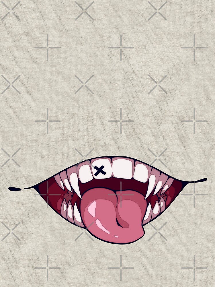 "Anime vampire smiling mouth" Pullover Sweatshirt by AnGoArt | Redbubble