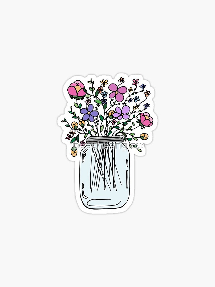 flowers growing from book Sticker for Sale by peachesnglow