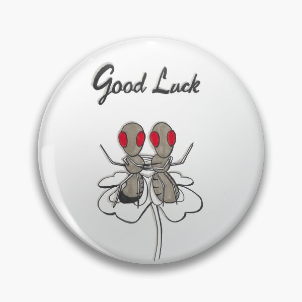 Good Luck Fruit Fly card Pin