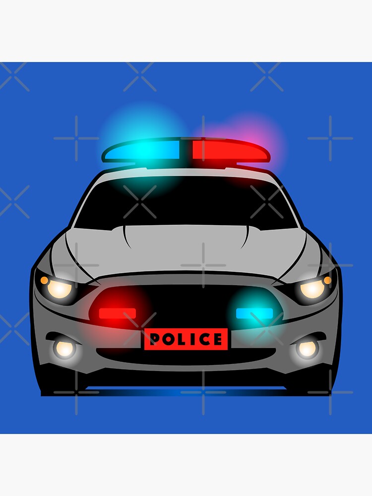 Polizeiauto mit vollem Blinklicht | Magnet
