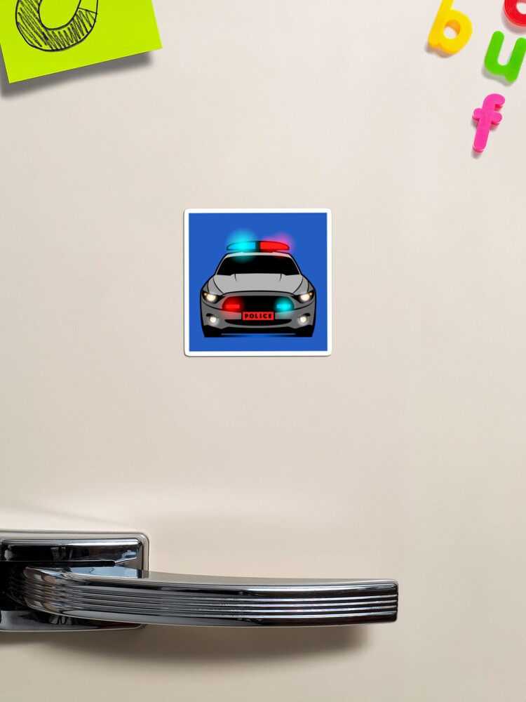 Magnet for Sale mit Polizeiauto mit vollem Blinklicht von studio838