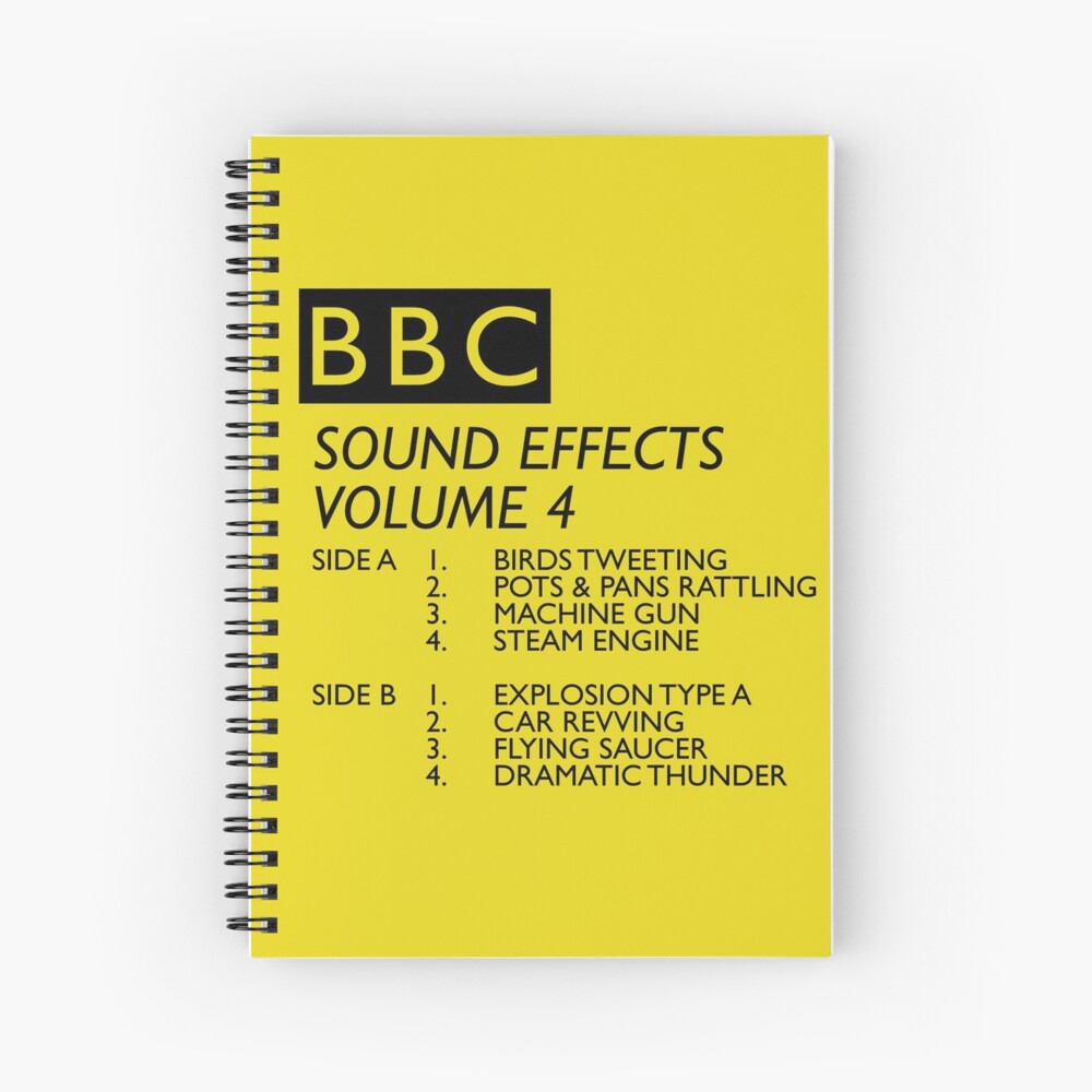 "BBC Sound Effects Volume 4" Spiral Notebook by westonoconnor Redbubble