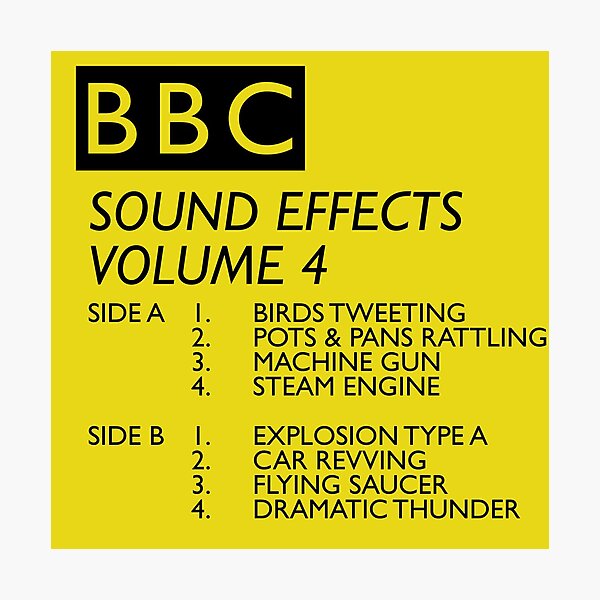 "BBC Sound Effects Volume 4" Photographic Print for Sale by