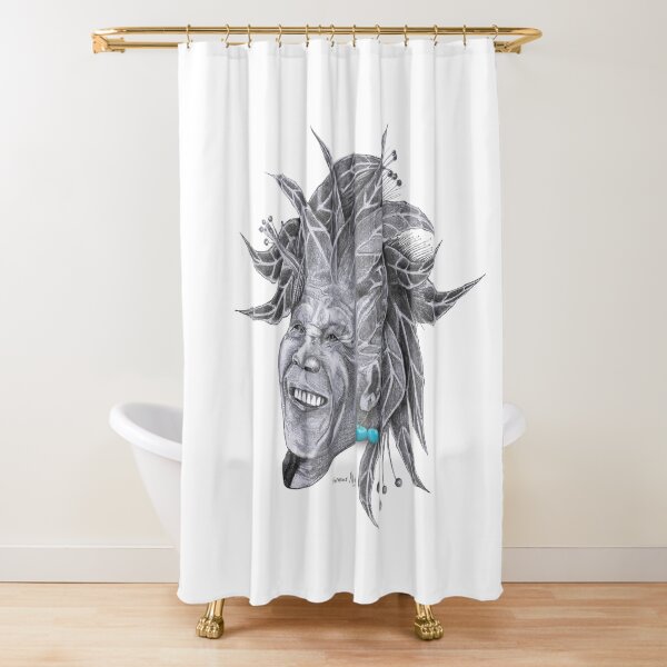 Sundela - Mandela in the Sun Shower Curtain
