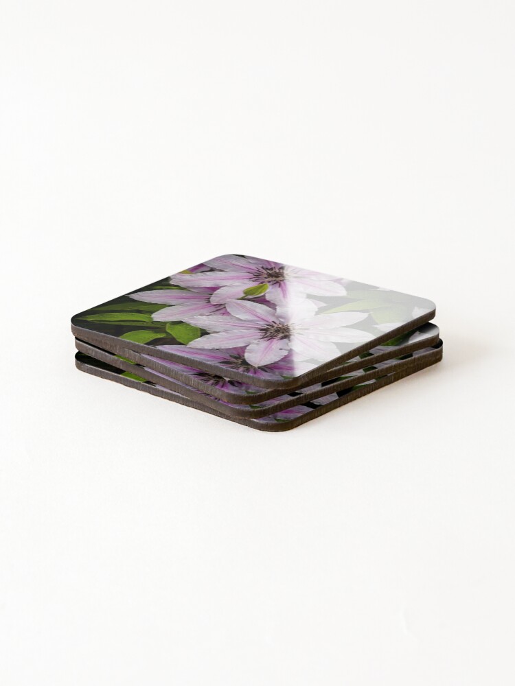Thumbnail 4 of 5, Coasters (Set of 4), Spring Clematis designed and sold by Bykowski.