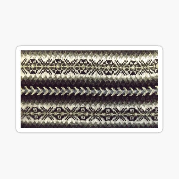 Traditional Fair Isle Granny Design, Grey Blue Sticker