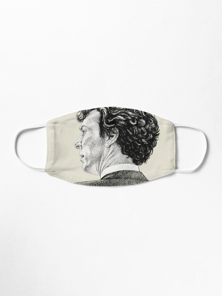 Sherlock Holmes I Am Sherlocked Benedict Cumberbatch Crosshatch Portrait Mask By Rvaya Redbubble