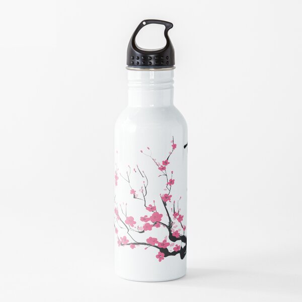 Arte japonés de flor de cerezo Botella de agua