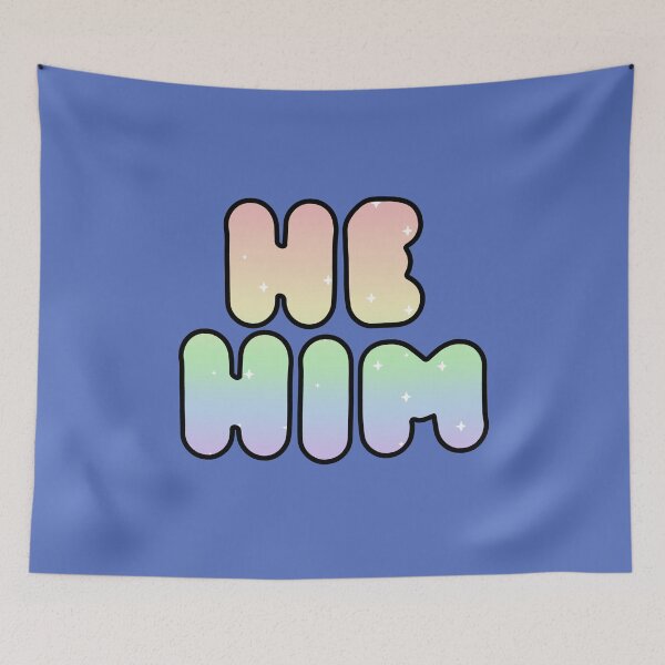 Item preview, HE/HIM: Rainbow Starry Pronoun Design  designed and sold by SimplyPride.
