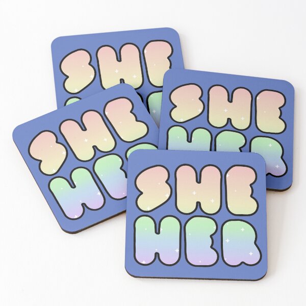 Item preview, SHE/HER: Rainbow Starry Pronoun Design  designed and sold by SimplyPride.