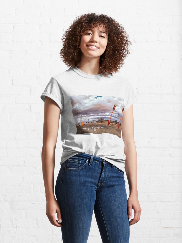 Thumbnail 4 of 7, Classic T-Shirt, Twin Arrows Trading Post - Arizona Roadside Attractions - Route 66 designed and sold by Warren Paul Harris.