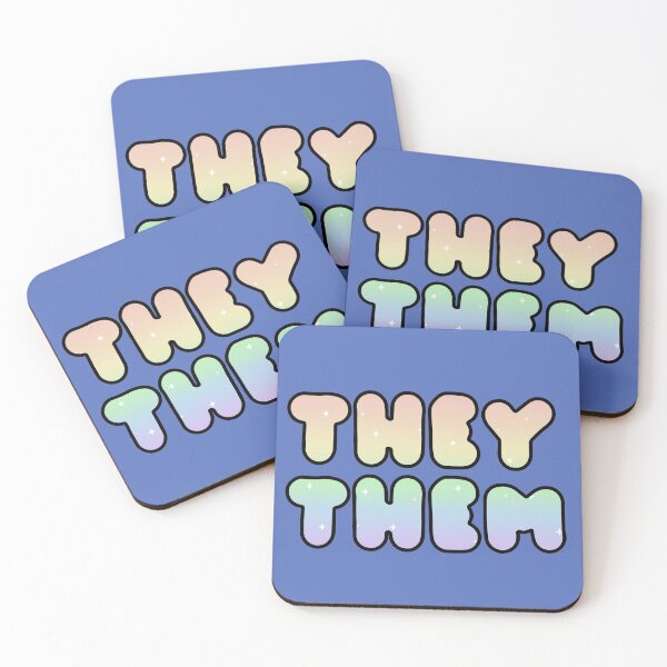 Item preview, THEY/THEM: Rainbow Starry Pronoun Design  designed and sold by SimplyPride.