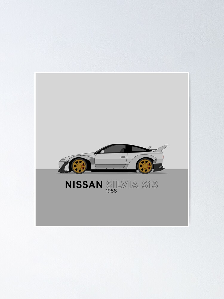 Nissan Silva S13 240sx Poster By Bashercreates Redbubble