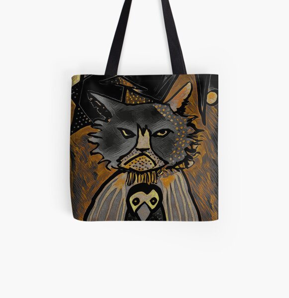 Mean Cat in Quarantine All Over Print Tote Bag