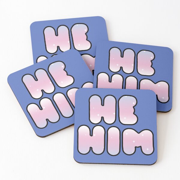 Aperçu de l'œuvre HE / HIM: Conception de pronoms étoilés Trans Pride créée et vendue par SimplyPride.
