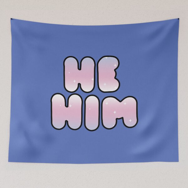 Item preview, HE/HIM: Trans Pride Starry Pronoun Design  designed and sold by SimplyPride.