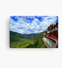 Hillside Monastery, Tibet Canvas Print