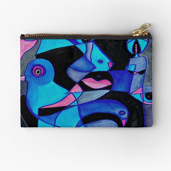 Blue Stream of Consciousoness Zipper Pouch