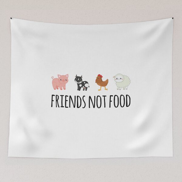 Item preview, Friends, Not Food! Cute Animal Lover Vegetarian Vegan designed and sold by EstelleStar.