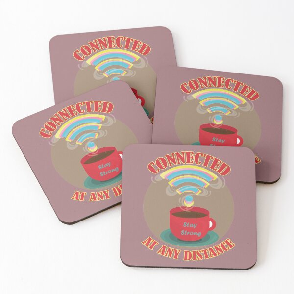 Item preview, Stay Connected At Any Distance- Stay Strong Wi-fi and Stay Strong Coffee- Red Color designed and sold by EvaWolf.