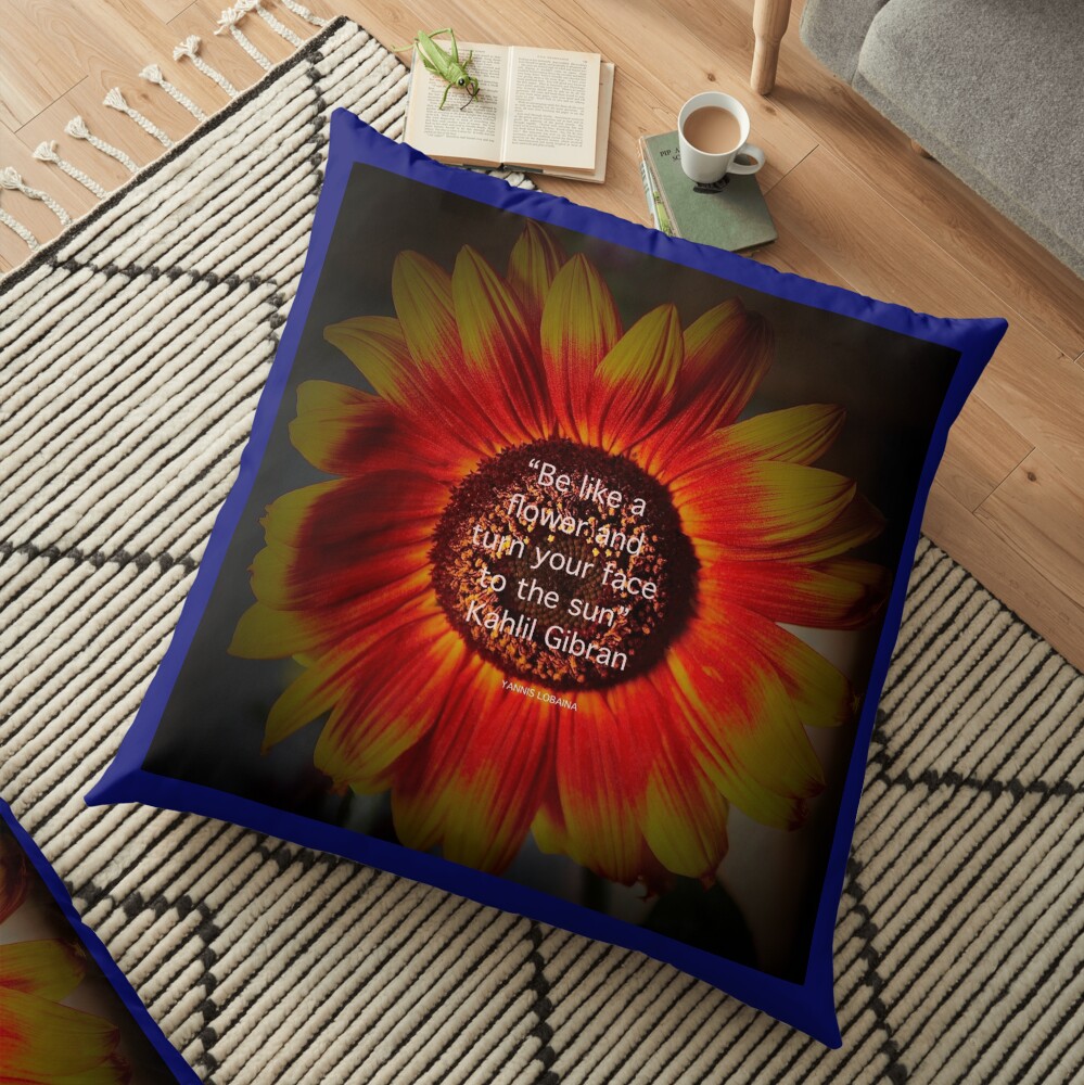 Be a sunflower By Yannis Lobaina Floor Pillow
