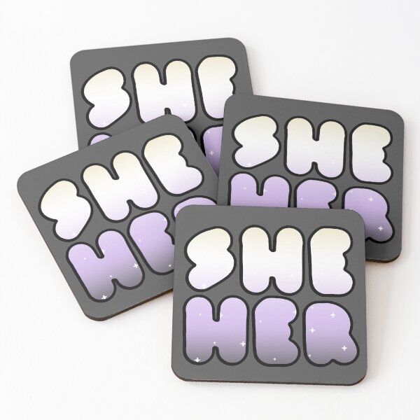 Item preview, SHE/HER: Non-binary Pride Starry Pronoun Design  designed and sold by SimplyPride.