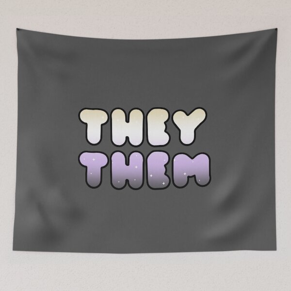 Item preview, THEY/THEM: Non-binary Pride Starry Pronoun Design  designed and sold by SimplyPride.