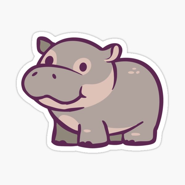 Fuzzy Crocodile & Hippo Stickers by Funny Sticker World