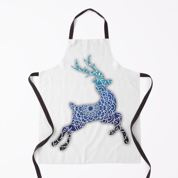 Item preview, Flying Blue Reindeer Mandala in the Night Sky designed and sold by MandalaSoul.