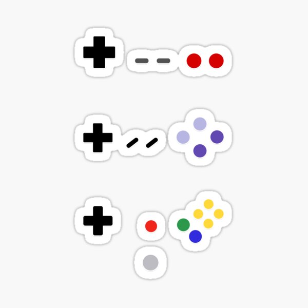 90's Gaming - Purple + Primary Colors Sticker