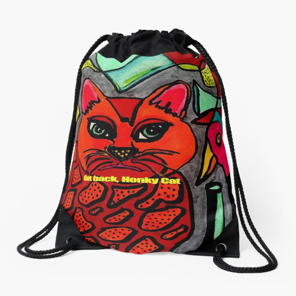 Get Back Honky Cat and Bird Drawstring Bag