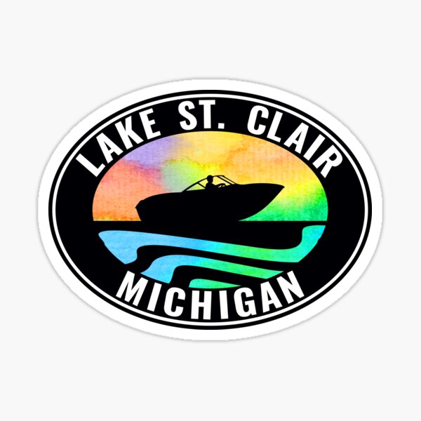 Item preview, Lake Saint Clair Michigan Laptop Bumper Boat Boating Fishing St. designed and sold by Travel Time.